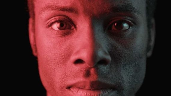 a close up of a face