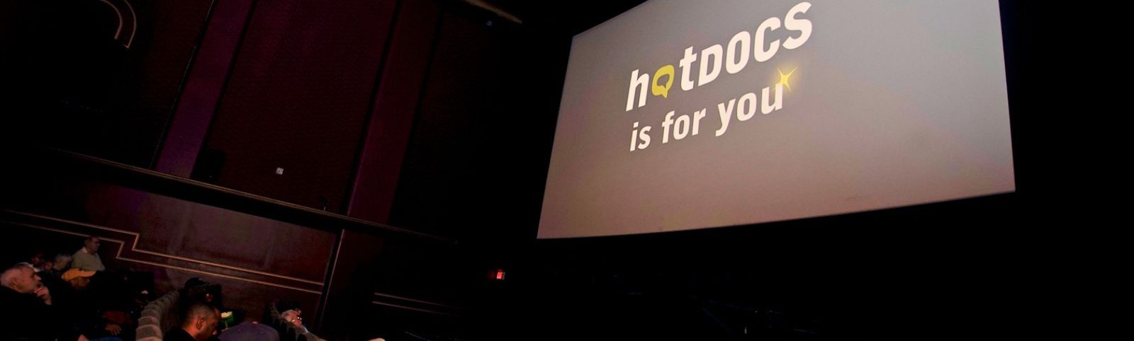 the cinema screen displaying "hotdocs is for you"