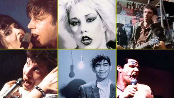 collage of stills of various punk performers