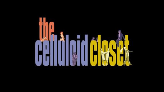 logo for The Celluloid Closet film with colourful text and various celebrities