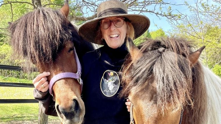 debbie nightingale with two horses