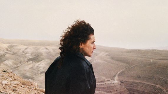 Woman looking out over desert