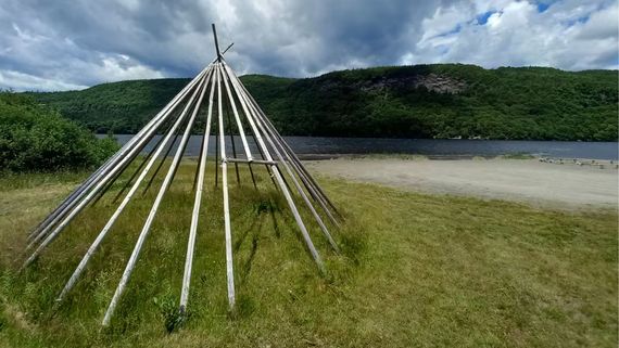 the frame of a tepee