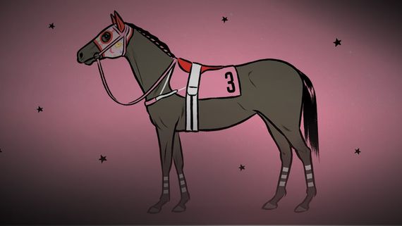 an illustration of a race horse