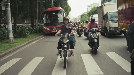 People riding motorcycles
